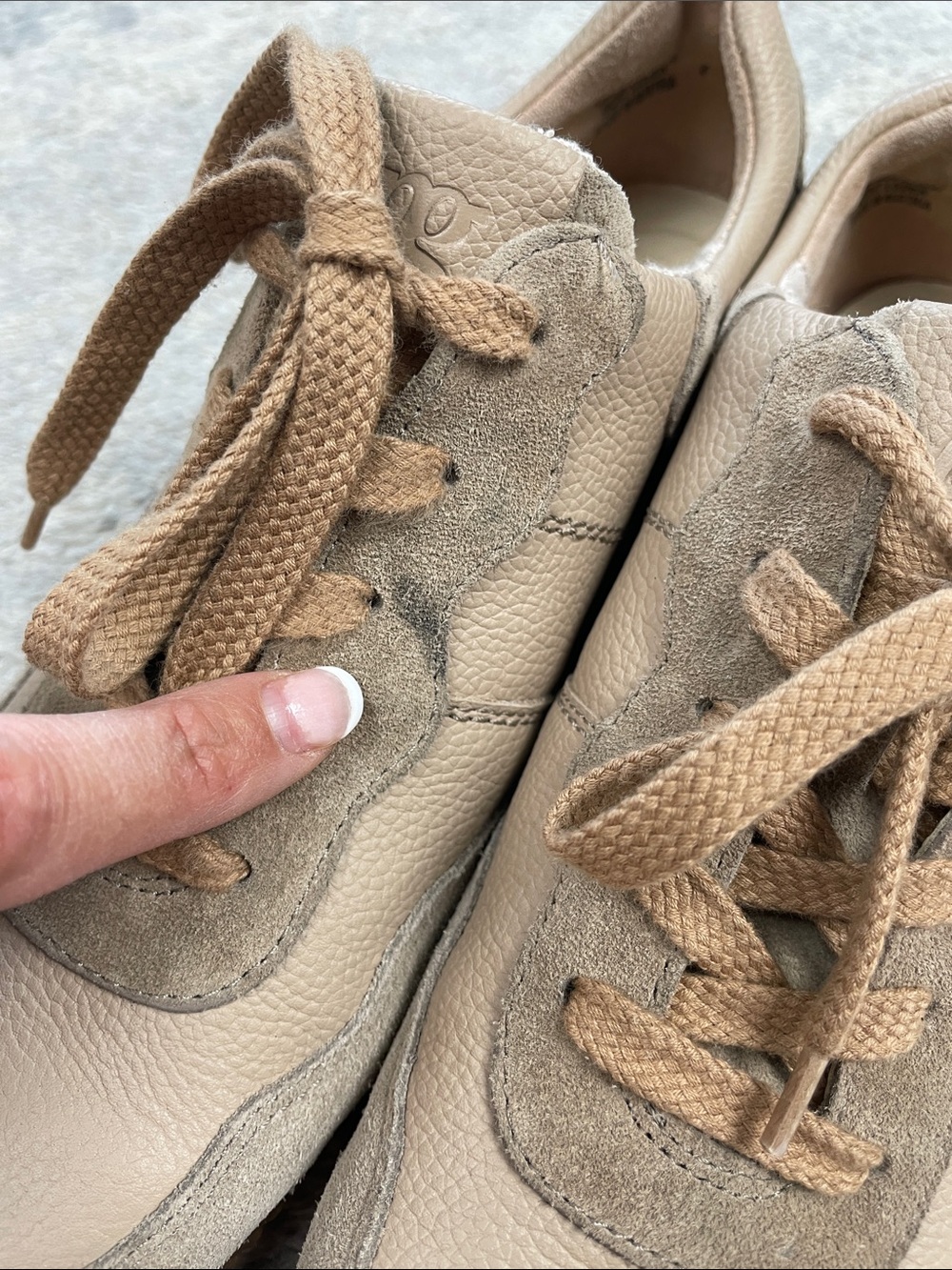 New Paul Green Chantel Sneaker Low Top Lace Up Almond Combo Leather Suede US 9.5 - Picture 8 of 15
